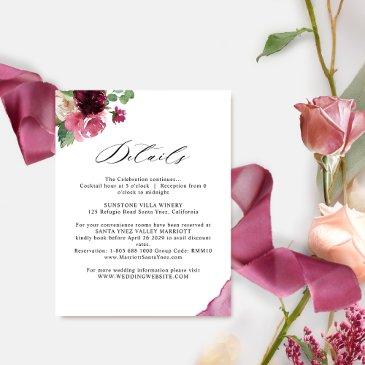 elegant burgundy blush pink wedding details enclosure invitations