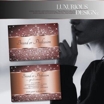 elegant burgundy glitter stars rose gold border business invitations