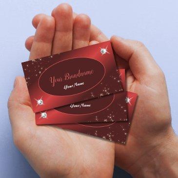 elegant burgundy red glitter stars jewels stylish business invitations