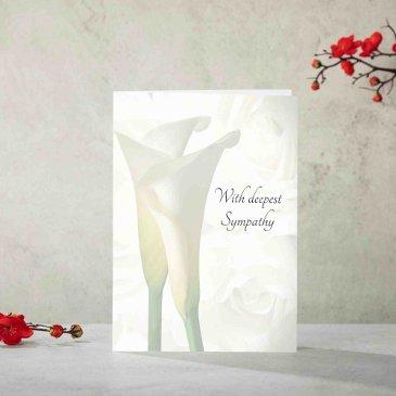 elegant calla lily sympathy invitations