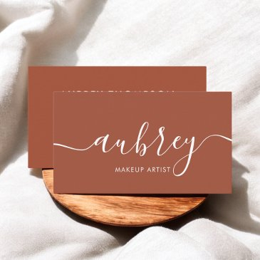elegant calligraphy modern terracotta business invitations