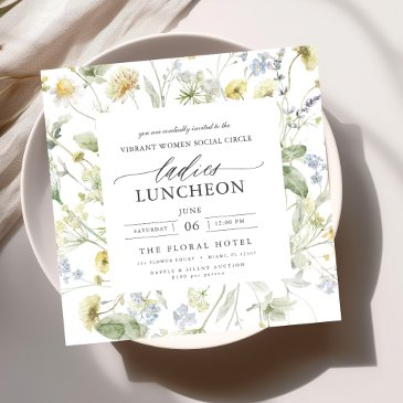 elegant charity lunch floral wildflowers invitation