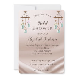 Small Elegant Chic Wind Chimes Bridal Shower Invitation Front View