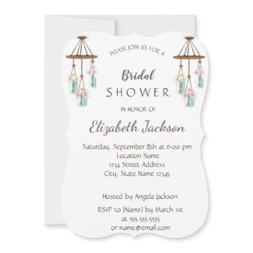 elegant chic, wind chimes bridal shower invitation