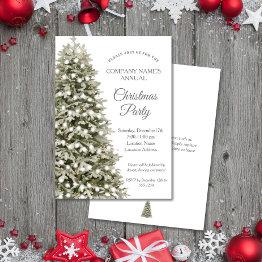 Small Elegant Christmas Tree Company Holiday Party Invitation Front View