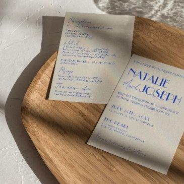 elegant colorful french retro all in one wedding invitation