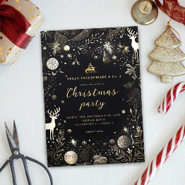 Small Elegant Corporate Christmas Party Business Holiday Invitation Front View