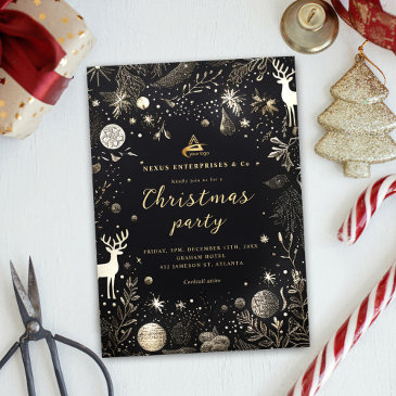 elegant corporate christmas party business holiday invitation