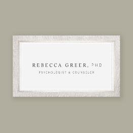 Small Elegant Counselor And Therapist Light Gray Business Invitations Front View