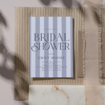 elegant country club stripes bridal shower invitation
