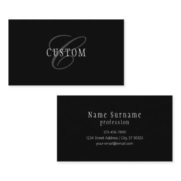 elegant customizable monogram | black grey white business invitations