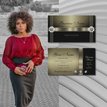 elegant dark silver and black bright rhinestones business invitations