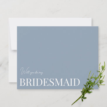 elegant dusty blue bridesmaid proposal invitations