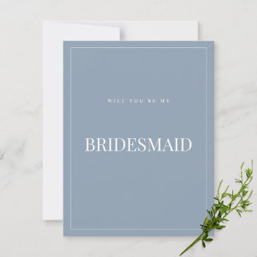 elegant dusty blue bridesmaid proposal invitations