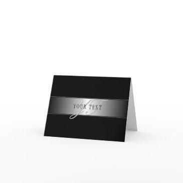 elegant editable monogram script writing | black invitations
