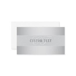 Small Elegant Editable Monogram Script Writing | Grey Enclosure Invitations Front View