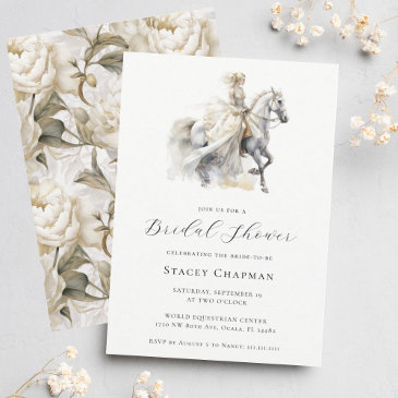 elegant equestrian bride horse bridal shower invitation