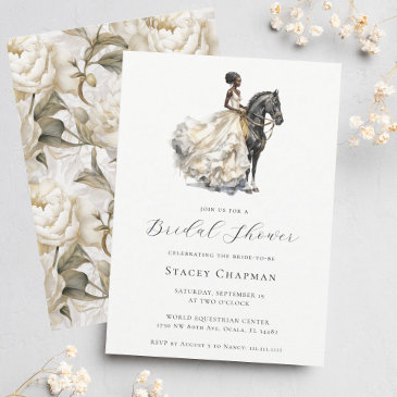 elegant equestrian bride horse bridal shower invitation