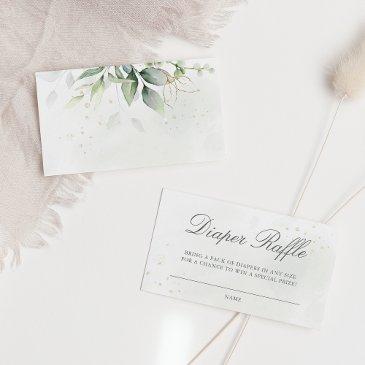 elegant eucalyptus greenery diaper raffle enclosure invitations