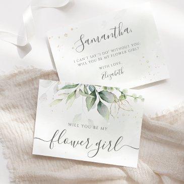 elegant eucalyptus greenery flower girl proposal invitation