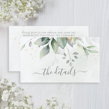 elegant eucalyptus leaves greenery gold wedding enclosure invitations
