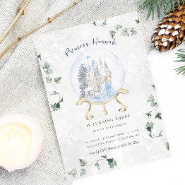 Small Elegant Fairy Tale | Winter Princess Birthday Invitation Front View