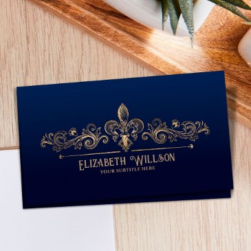 elegant fleur-de-lis ornament business invitations