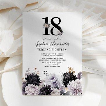 elegant floral 18th birthday party invitation