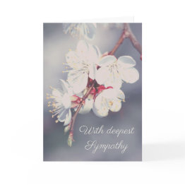 Small Elegant Floral Blossom Sympathy Invitations Front View