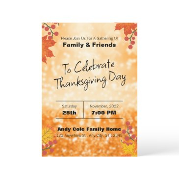 elegant flower editable thankgiving invitation