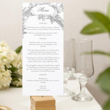 elegant french rococo floral menu