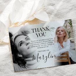 Small Elegant Funeral Memorial Before & After Photo Thank You Invitations Front View