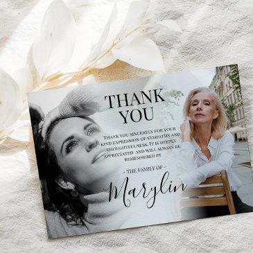 elegant funeral memorial before & after photo thank you invitations