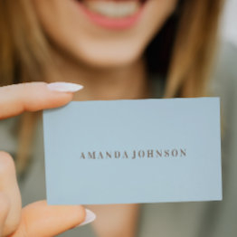 Small Elegant Girly Day Spa And Salon Pale Blue Business Invitations Front View