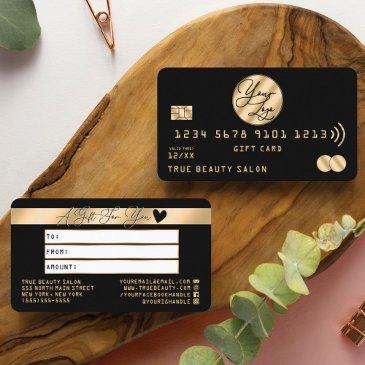 elegant gold black credit logo gift certificate
