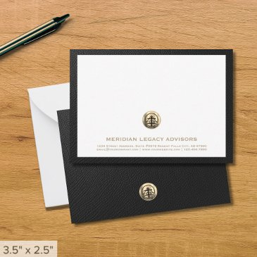 elegant gold emblem business note invitations