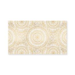 Small Elegant Gold Mandala Sunflower White Pattern Business Invitations Front View