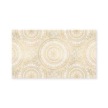 elegant gold mandala sunflower white pattern business invitations