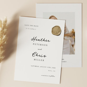 elegant gold wax seal unique save the date