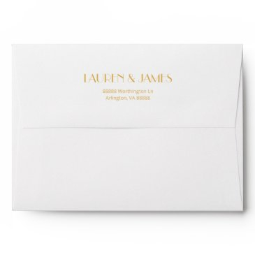 elegant gold white geometric art deco wedding envelope