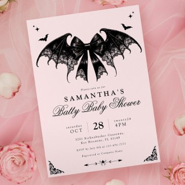 elegant gothic baby shower invitation