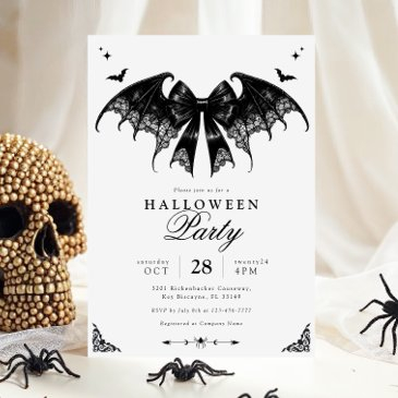elegant gothic halloween party invitation