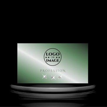 elegant green silver sparkling diamonds with logo business invitations