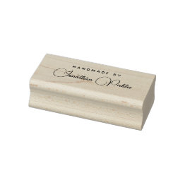 Small Elegant Handwritten Script Name Best Handmade Rubber Stamp Front View