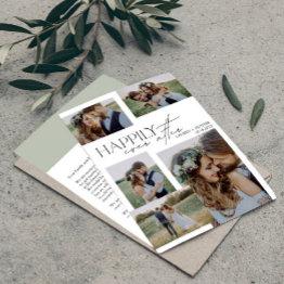 Small Elegant Happily Ever After Modern Photo Wedding Announcement Front View
