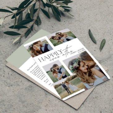 elegant happily ever after modern photo wedding announcement
