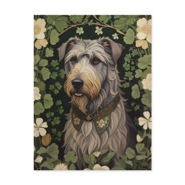 elegant irish wolfhound with shamrocks postinvitations