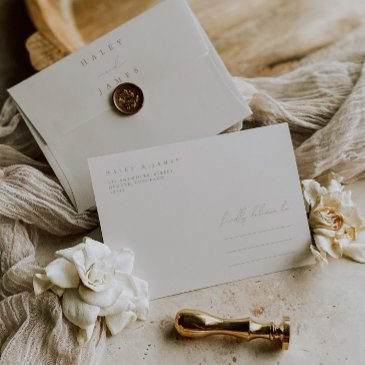 elegant ivory minimalist a7 wedding envelope