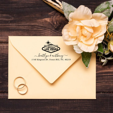 elegant las vegas destination wedding self-inking stamp