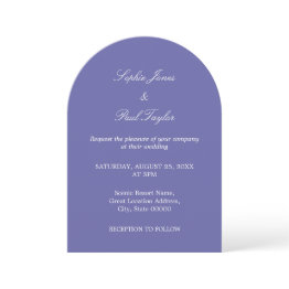 Small Elegant Lavender Arch Wedding Invitation Front View